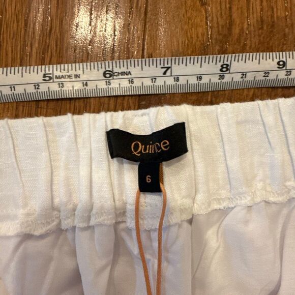 Quince NWT white 100% linen trouser pleat pant lined 6 - Picture 9 of 16
